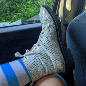 White Bejeweled Boots